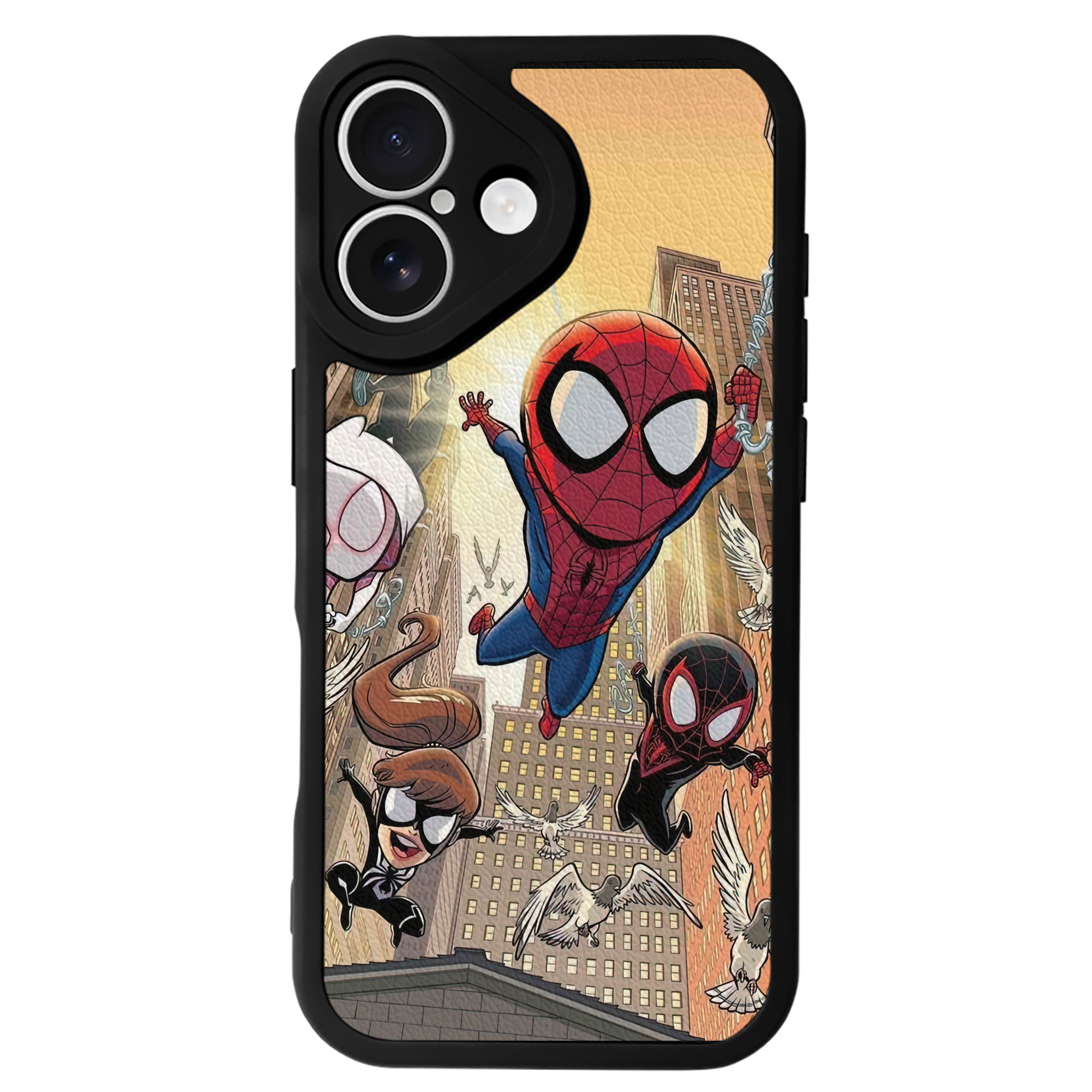 Spider Man スパイダーマン 【iPhone 16シリーズ対応】シリコンスマホケース（レザー調） 材質：シリコン